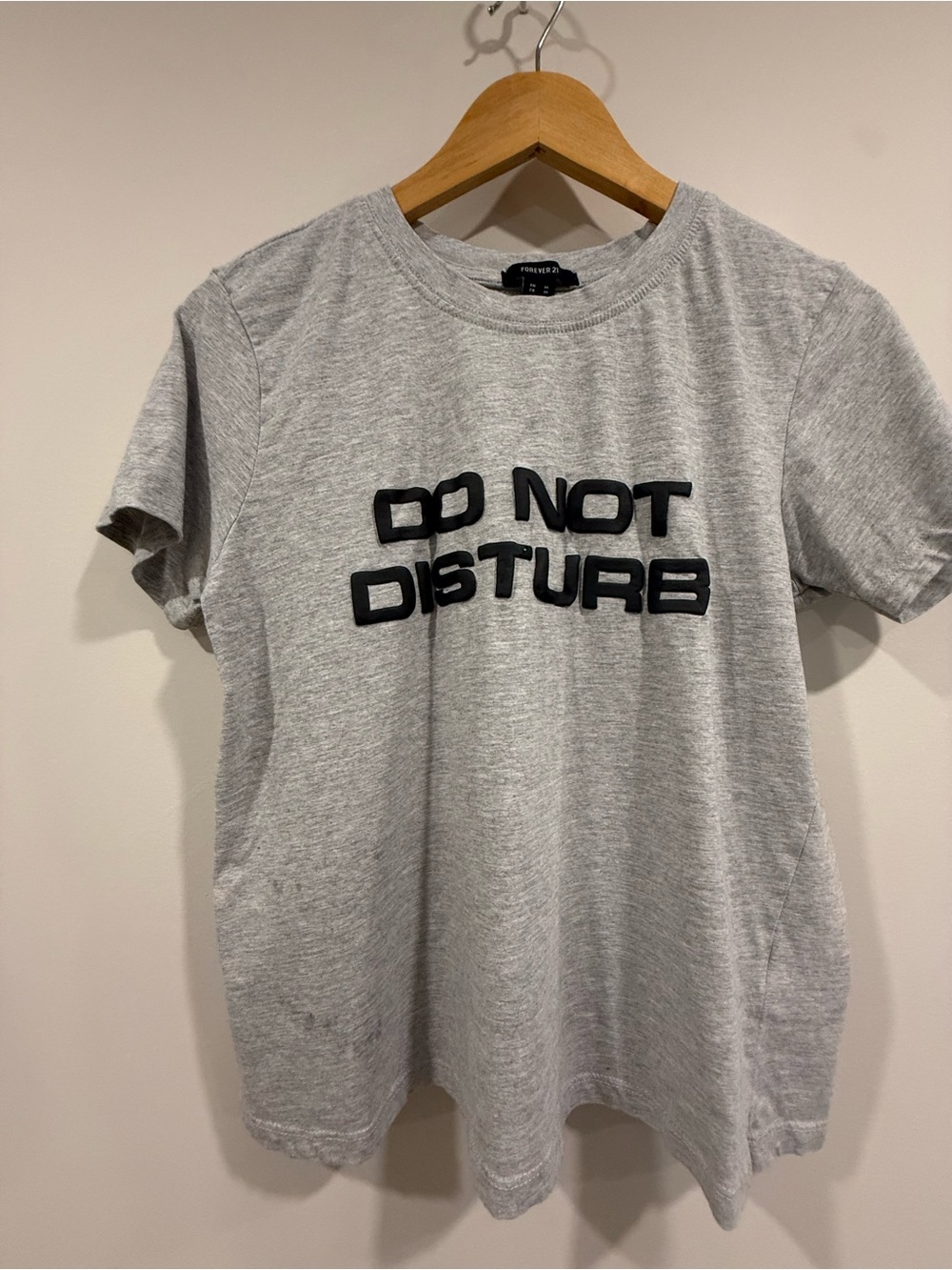 Forever 21 Heather Gray Crew Neck Tee with Black Label